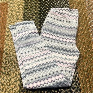 Cuddl Duds Kids Zigzag Leggings - Pink and Gray